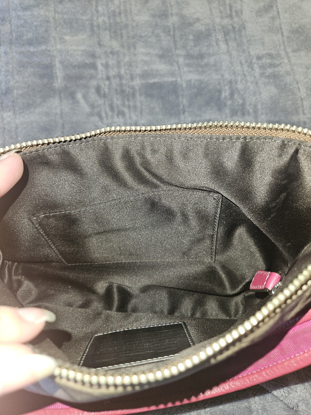 Coach Poppy Signature Sateen Groovy Hot Pink Trim Shoulder Bag Y2K - Picture 13 of 16